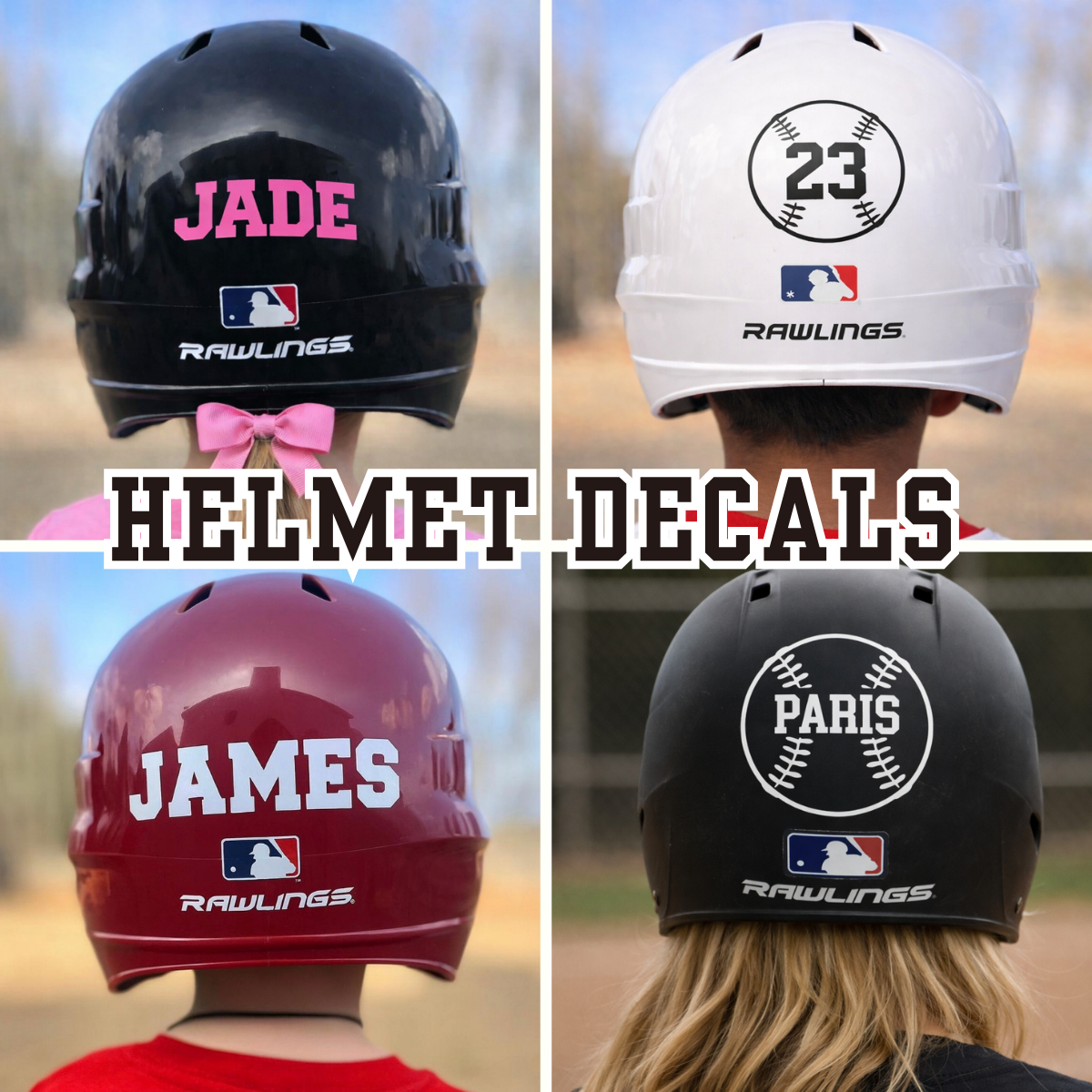 Custom Helmet Vinyl Decals | Personalized Sports Helmet