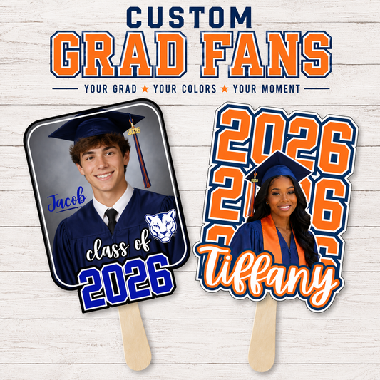 Personalized Grad Fans | Custom Graduation Party Accessories