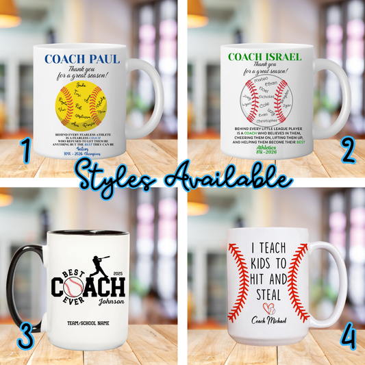 ⚾️ END OF SEASON COACH MUGS 15oz ⚾️